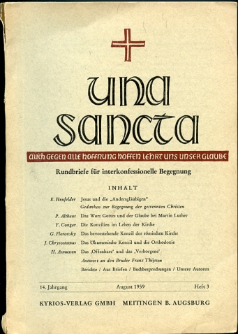 Una Sancta Rundbriefe Fur Interkonfessionelle Begegnung