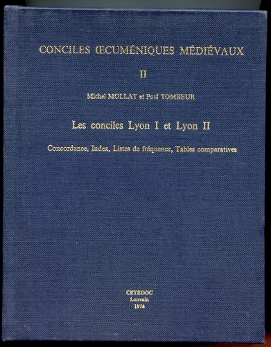 Les Conciles Lyon I Et Lyon II Concordance, Index, Listes De Frequence, Tables Comparatives