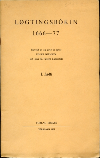 Logtingsbokin 1666-77. 1. Hefti