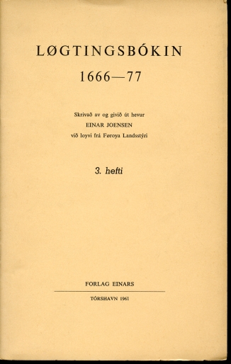 Logtingsbokin 1666-77. 3. Hefti