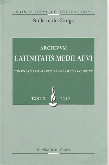 Archivum Latinitatis Medii Consociatarum Academiarum Auspiciis Conditum