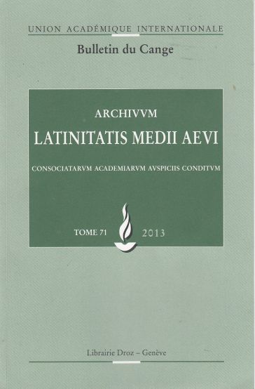 Archivum Latinitatis Medii Consociatarum Academiarum Auspiciis Conditum