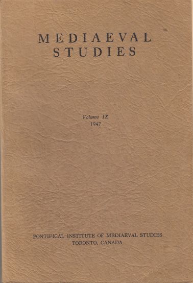 Medieval Studies Volume IX