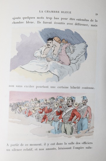 La Chambre Bleue; Nouvelle Dediee a Madame de la Rhune. Une Couverture Illustree et Soixante et Une Acquarelles d'Apres Eug. Courboin