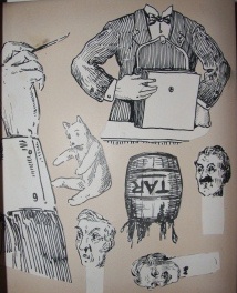 Album of Humorous Cut-Out Figures, Detailed with Penwork, And Some Movable