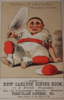 Collection of Five Trade Cards Featuring Baseball Caricatures