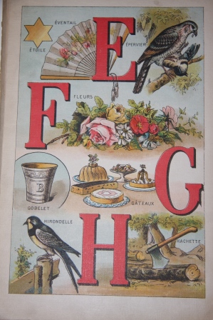 Alphabet de ma Petite Fille. Illustre de 6 Gravures en Chromo; Bibliotheque des Bebes. Album Indechirable sur Toile