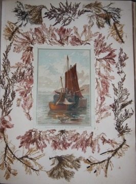 Large Album of Chromolithographic Holiday and Sentiment Cards with Original and Elaborate Watercolored and Trompe d'Oeil Decoration