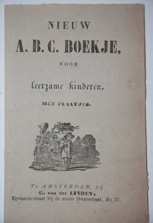 Nieuw A.B.C. Boekje, voor leerzame kinderen. Met Plaatjes