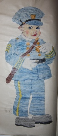 Homemade Book of Mounted Crayon Colored Cutouts of Boys in Costume
