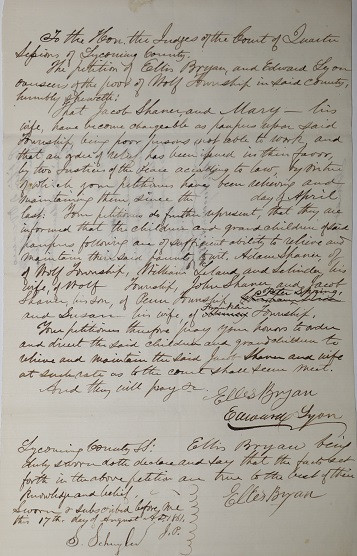 An 1861 Court Order for Children to Support Pauper Parents, [together with] Testimony Relating to the Case