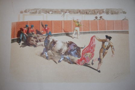 A Los Toros! Album; Compuesto de 28 Acuarelas Originales del Reputado Pintor de Escenas Taurinas. Con la Esplicacion de Cada Suerte en Espanol, Frances e Ingles. Conteniendo Ademas la Marcha de la Manoleria de la Zarzuela Pan y Toros Ilustrada por el Mismo Artista