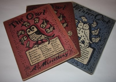 The Owl, A Miscellany [Complete run of three issues of this literary magazine]; May 1919, October 1919, Winter 1923