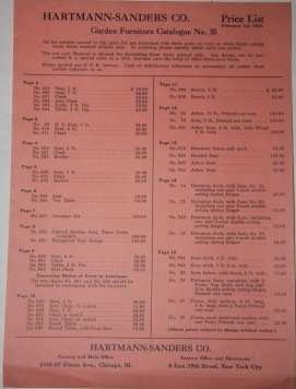 [Trade Catalogue] Garden Furniture Hartmann-Sanders Co. New York . . . Chicago; Catalog No. 35
