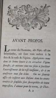 Bibliotheque pour Les Enfans, Ouvrage propre a leur inspirer l'mour pour la Vertu & l'horreur pour le vice, en occupant leur Esprit & leur Coeur d'une maniere aussi instructive qu'amusante (Two volumes bound as one)