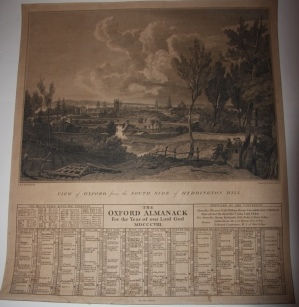 The Oxford Almanack for the Year of our Lord God MDCCCVIII; View of Oxford from the South Side of Heddington Hall