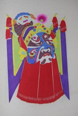 Ten Colorful Intricate Cray Paper Cut-outs of Chinese Masks and Masked Performers