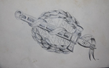 Austrian Album with original pencil drawings and cut-outs