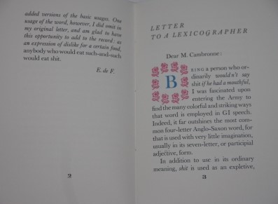 Letter to a Lexicographer