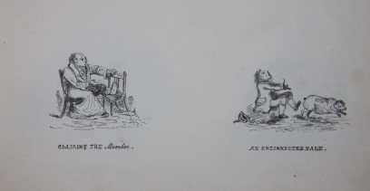 Album of seventeen miniature-sized pen-and-ink caricatures