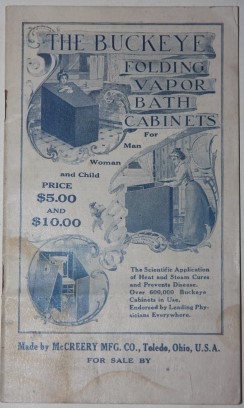 The Buckeye Folding Vapor Bath Cabinets for Man Woman and Child. Price $5.00 to $10.00