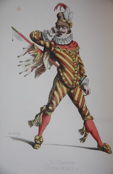 Masques et Bouffons (Comedie Italienne) Texte et Dessins Par Maurice Sand, Gravures Par A. Manceau, Preface Par George Sand (2 volumes)