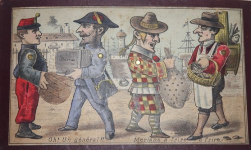 Loto Anim Comique et Amusant [A Dozen Comical Chromolithographed French Metamorphic Lotto Cards]