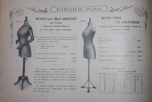 [Trade Catalogue] Bustes & Mannequins. Articles d'Etalage. E. Girard. Paris