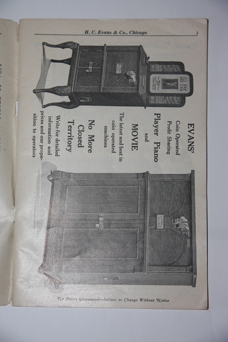 H. C. Evans & Co., Chicago. Manufacturers of High-Class Clubroom Furniture. Sporting Goods, . . . Casino Supplies, Trade Stimulators. Headquarters for Park, Fairground and Carnival Supplies. General Catalog 