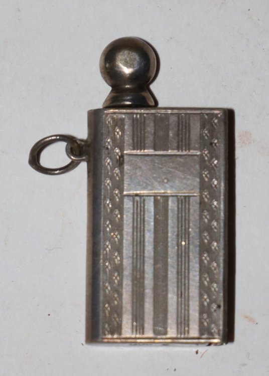 [Faux Book] Miniature Book-Shaped Silver Book Containing a Brush