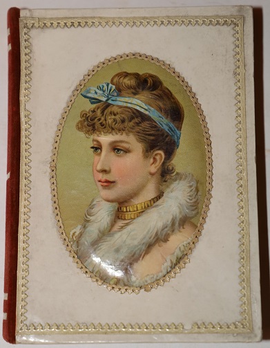 [Faux Book] Lovely Victorian Faux Book Candy Box with Cameo Centerpiece Portrait of a Pretty Young Woman