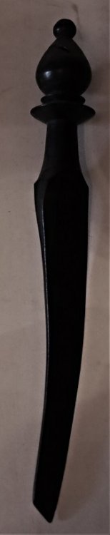 Black Paper Cutter with a Chess Piece Bishop Head as a decorative element at the crown