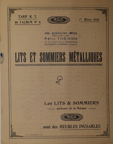 Lits & Sommiers Mtalliques. Meubles de Jardins. Album No. 6