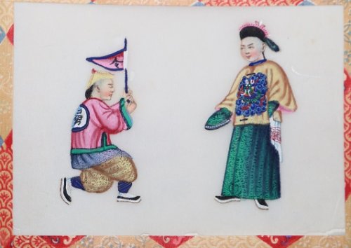 Album of a Dozen Chinese Watercolors on Pith Paper, with a miscellany of subjects