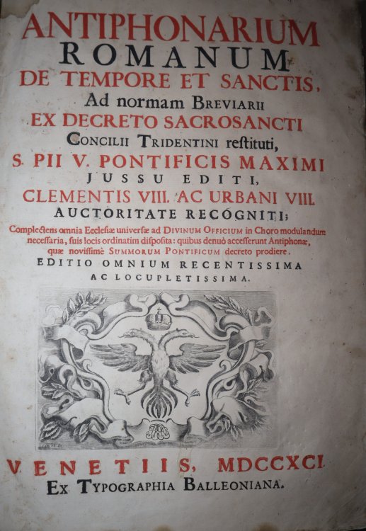 Antiphonarium Romanum de Tempore et Sanctis. Ad normam Breviarii ex Decreto Sacrosancti . . .