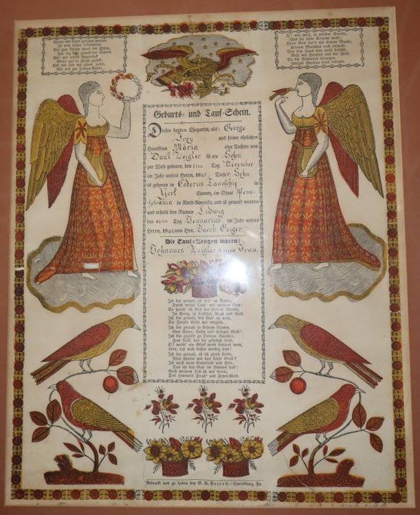 [Birth and Baptismal Fraktur Broadside] Geburts und Tauf-Schein