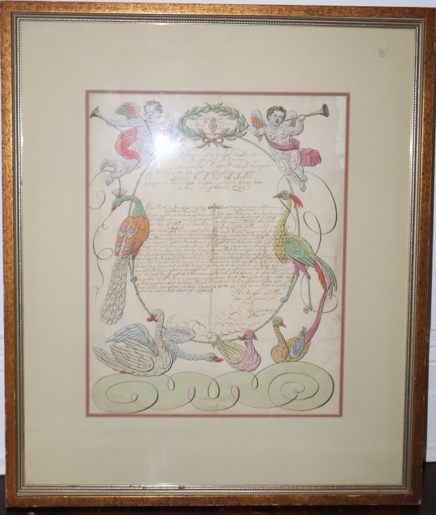 Dutch Baptismal Announcement with Intricate Penwork