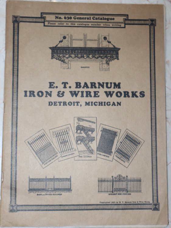 E. T. Barnum Iron & Wire Works, Detroit, Michigan; No. 630 General Catalogue