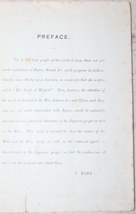The War between Japan and China; This is indeed the happy world; the righteous is certian [sic] to triumph altimately. [sic]