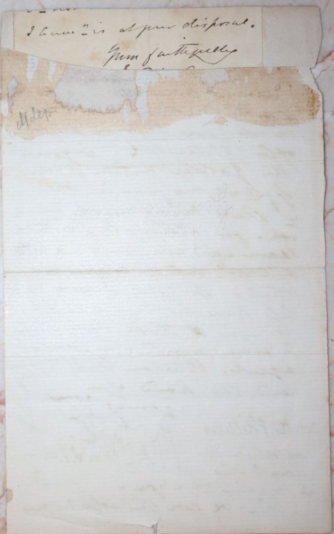 Handwritten Letter of George Cruikshank to Horace Mayhew, probably, Dated January 29, 1869, from Amwell (Hertsfordshire)