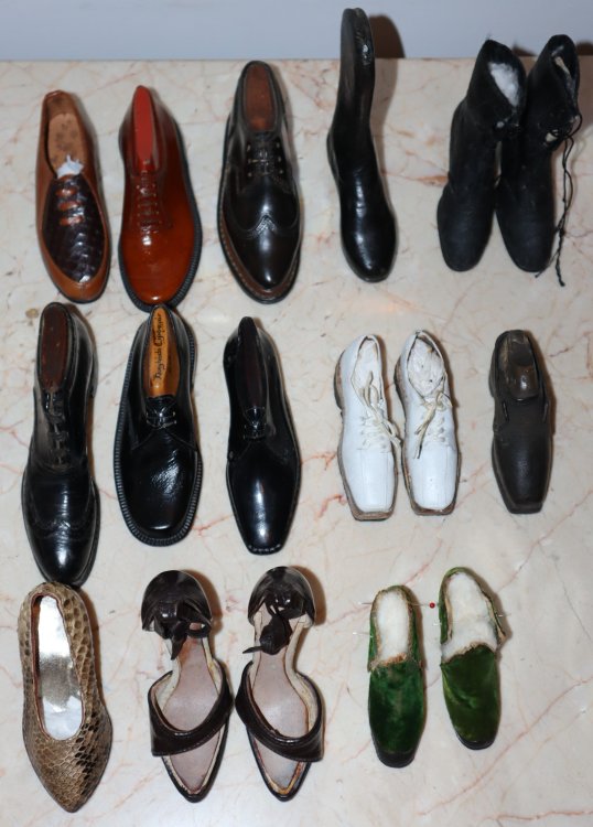 Seventeen Miniature Shoes Once Used as a Shoemaker's Display Samples