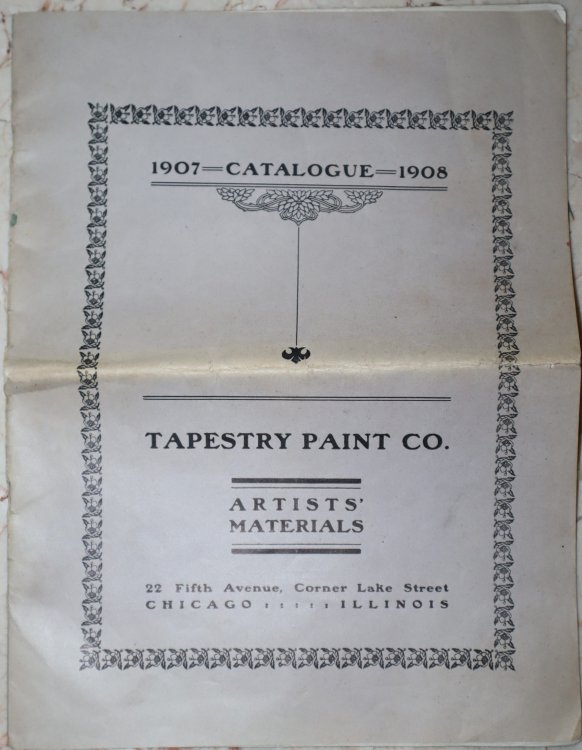 [Trade Catalogue] Tapestry Paint Co 1907 1908 Catalogue Artist's Materials