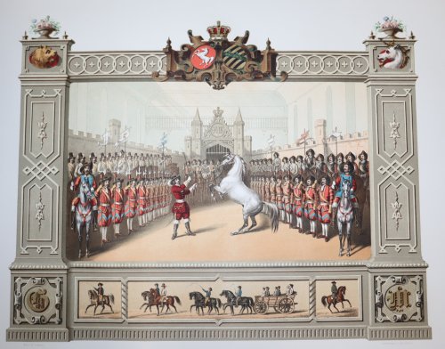 Gedenkbltter des Festcarrousels welches zur Vorfeier des Allerhchsten Geburtsfestes Ihrer Majestt der Knigin Maria am 13. Apr. 1853 im Kniglichen Reithause zu Hannover stattfand; Beschreibund des Festcarrousels . .