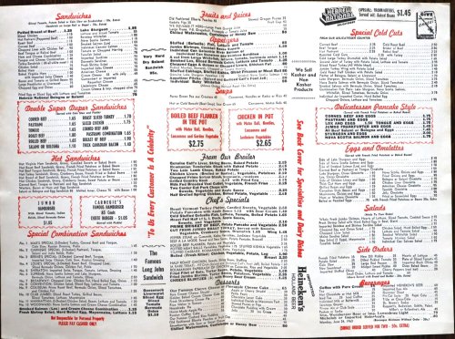 Carnegie Delicatessen and Restaurant Menu