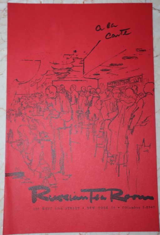 Russian Tea Room a la carte Menu
