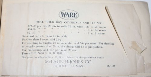 [Trade Catalogue] Ware Embossed Gold and Platinum Papers
