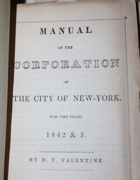 Manual of the Corporation of the City of New-York for the Years 1842 & 3