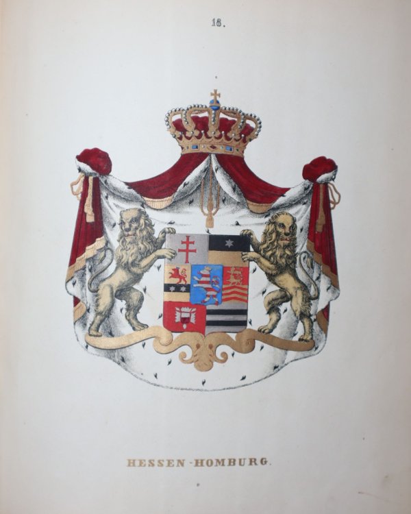 Wappen-Almanach der Souverainen Regenten Europa's. Zweite Ausgabe mit Geschlechts-Tabellen und Wappenbeschreibungen vermehrt