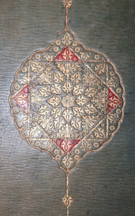 Straight-Grained Leather Portfolio with Arabesque Centerpiece