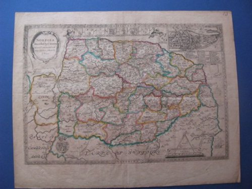 NORFOLK 1689 described by C. Saxton Corrected and Amended with many Additions of Roads &c